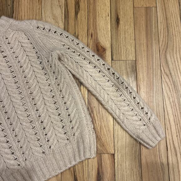 J Crew Point Sur Pointelle Cardigan Sweater Pink Size XXS Small Cable Knit - Picture 9 of 12